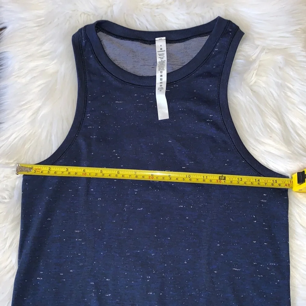 Lululemon Swiftly Relaxed Tank Cosmic Shift Hyper Blue / Black Size 4 - Picture 11 of 14